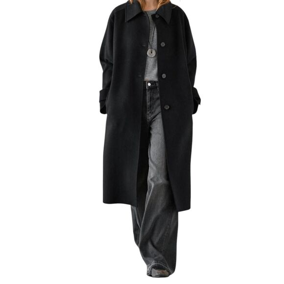 GAP Womens Black Wool Overcoat Size SP - Picture 1 of 4